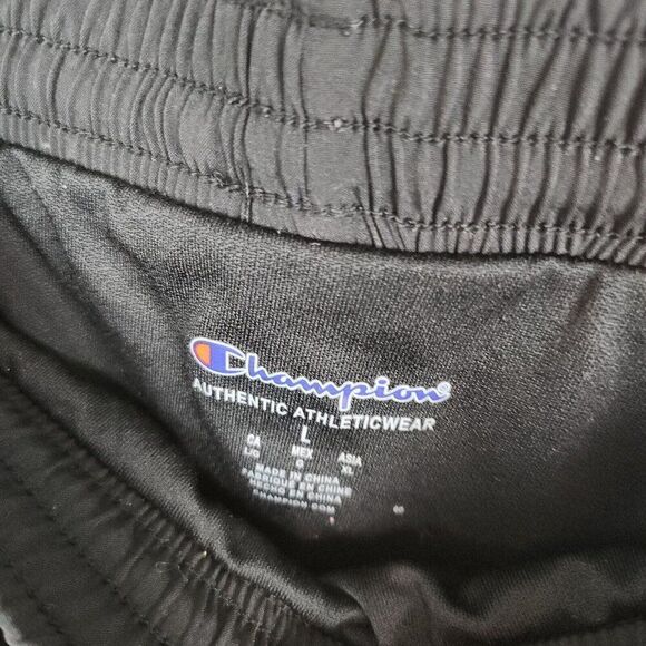 Champion Black White Stripe Elastic Waist Varsity Shorts Running Shorts Womens L - Picture 5 of 5